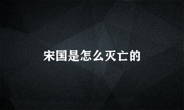 宋国是怎么灭亡的