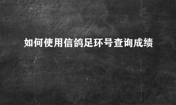 如何使用信鸽足环号查询成绩