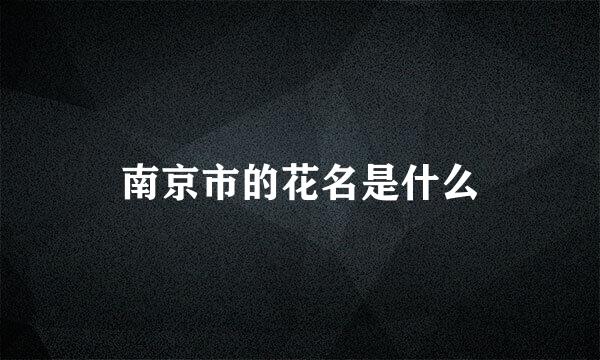 南京市的花名是什么