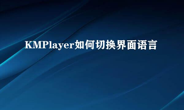 KMPlayer如何切换界面语言