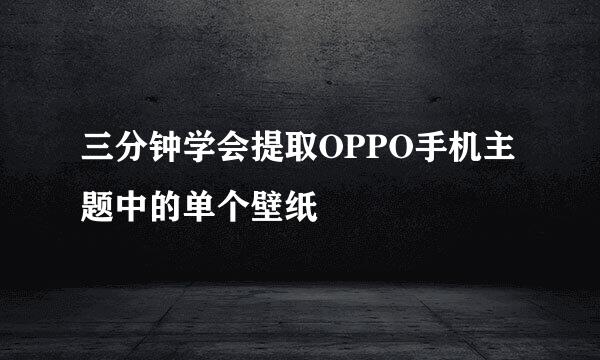 三分钟学会提取OPPO手机主题中的单个壁纸