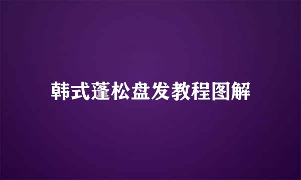 韩式蓬松盘发教程图解