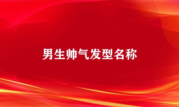 男生帅气发型名称