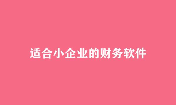 适合小企业的财务软件