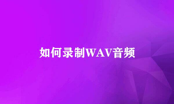 如何录制WAV音频