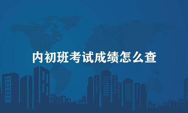 内初班考试成绩怎么查