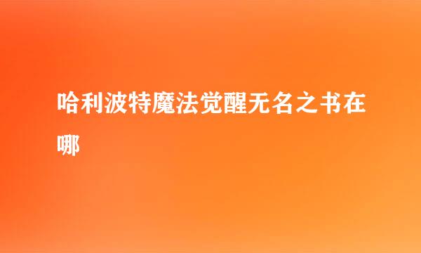 哈利波特魔法觉醒无名之书在哪