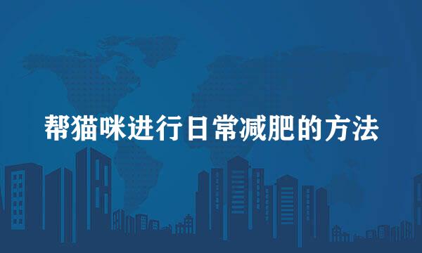 帮猫咪进行日常减肥的方法