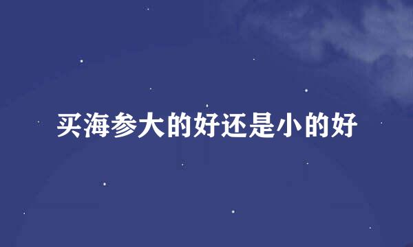 买海参大的好还是小的好