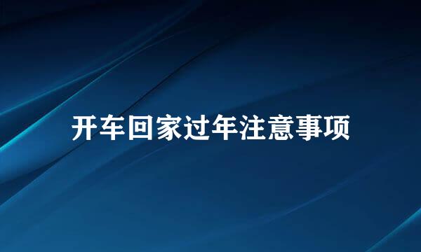 开车回家过年注意事项