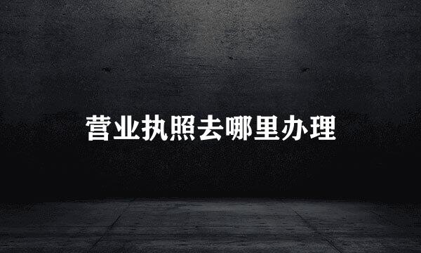 营业执照去哪里办理