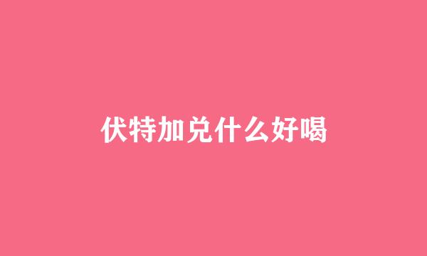 伏特加兑什么好喝