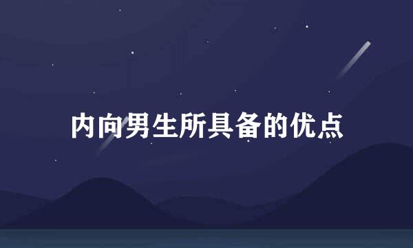 内向男生所具备的优点