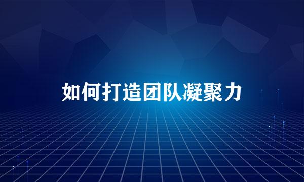 如何打造团队凝聚力