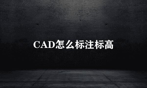 CAD怎么标注标高