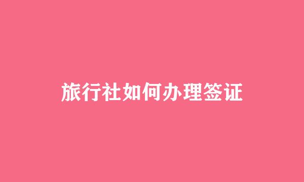 旅行社如何办理签证