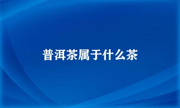 普洱茶属于什么茶
