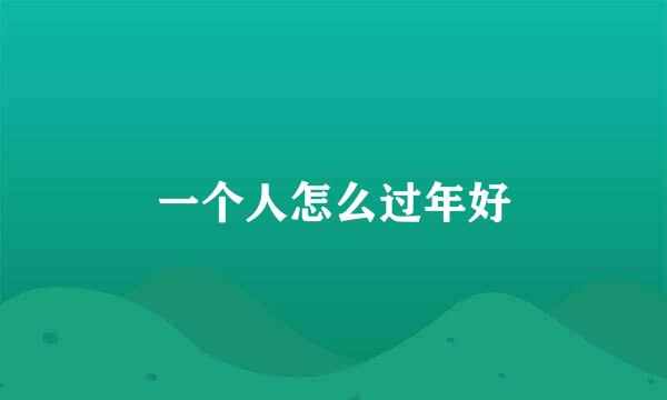 一个人怎么过年好