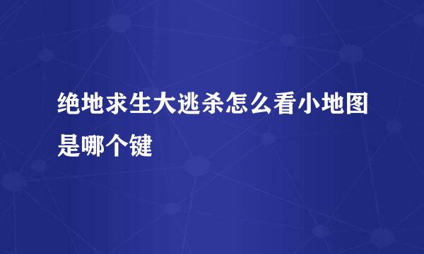 绝地求生大逃杀怎么看小地图是哪个键