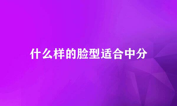 什么样的脸型适合中分