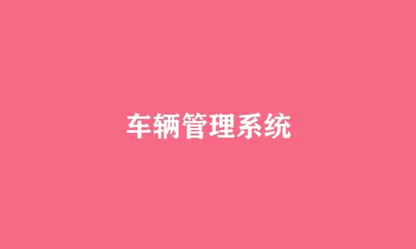 车辆管理系统