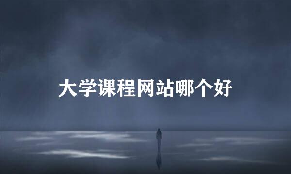 大学课程网站哪个好