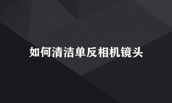 如何清洁单反相机镜头