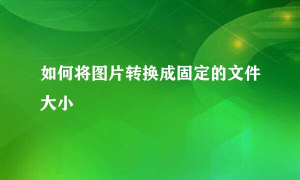 如何将图片转换成固定的文件大小