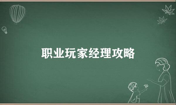 职业玩家经理攻略