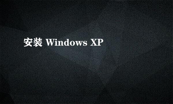 安装 Windows XP